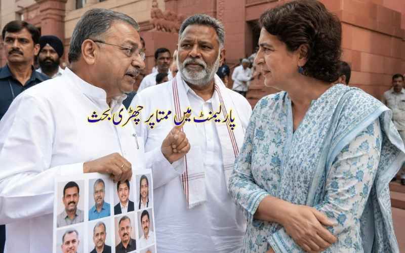 پارلیمنٹ کے باہر کلیان بنرجی اور پرینکا گاندھی کے درمیان دلچسپ سیاسی گفتگو، ممتا بنرجی کا ذکر